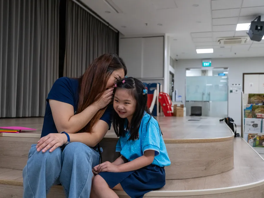 A teacher and child, one to one